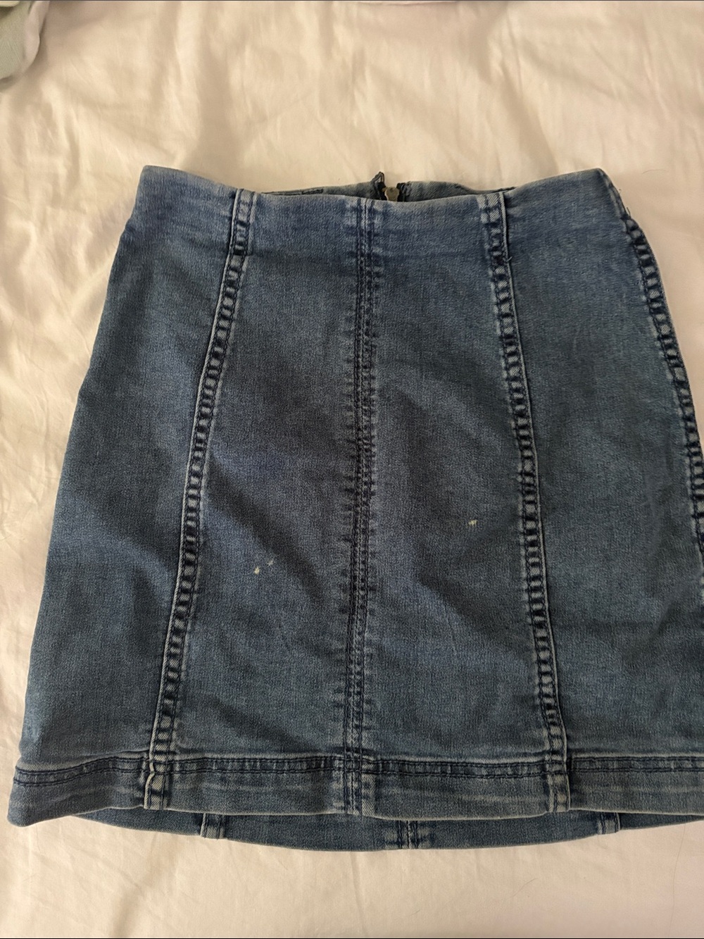 Free People Indigo Panel Denim Mini Skirt